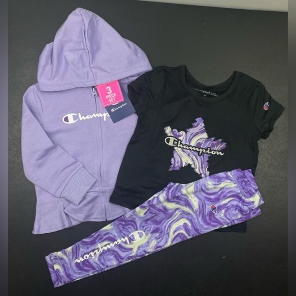 3-PCS~CHAMPION GIRL HEAVYWEIGHT TODDLER SET 2T - Picture 4 of 13